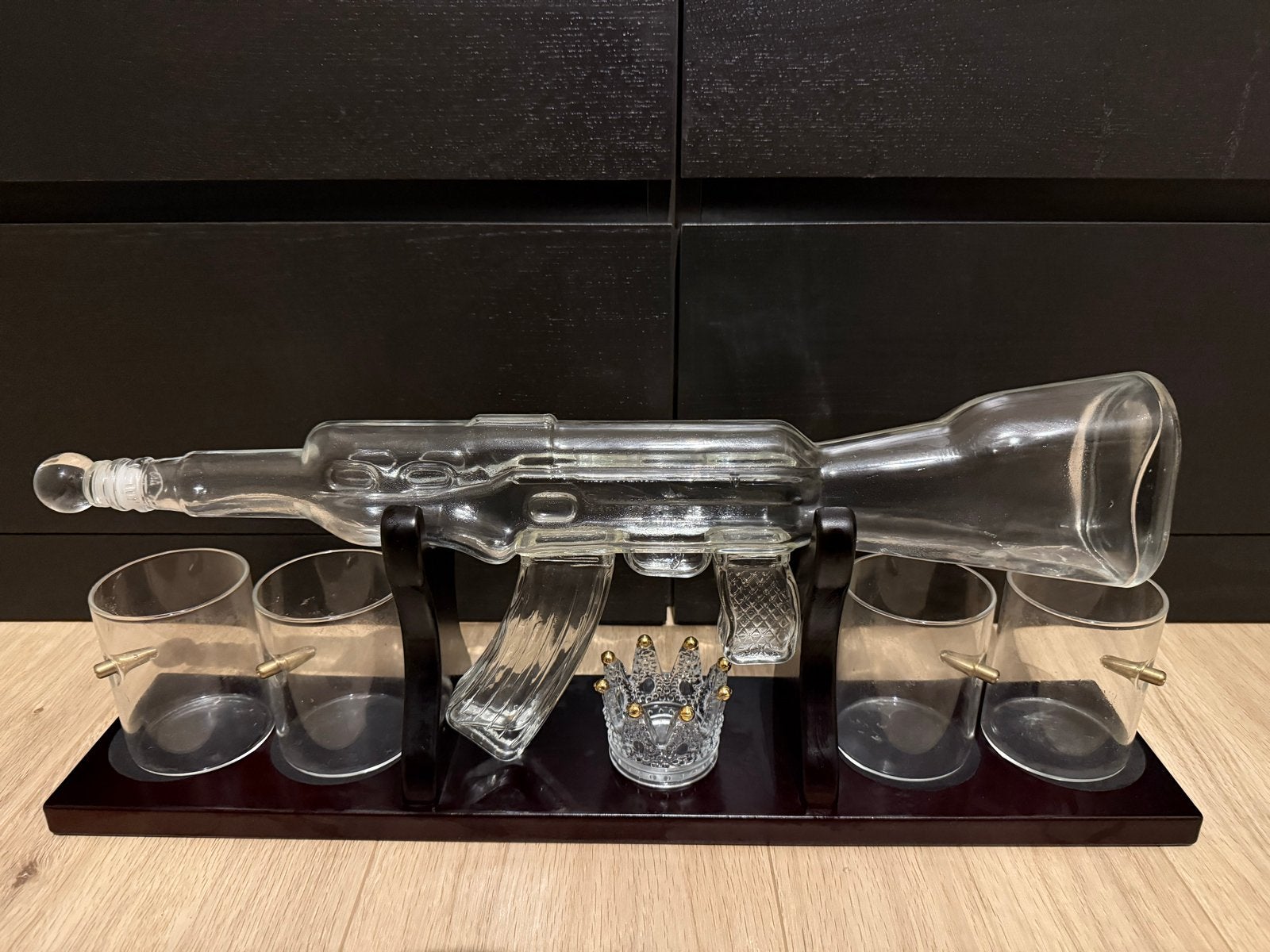 AK-47 Drank Inschenk Karaaf met Glazen gloednieuw, Ophalen of Verzenden, Zo goed als nieuw, Glas