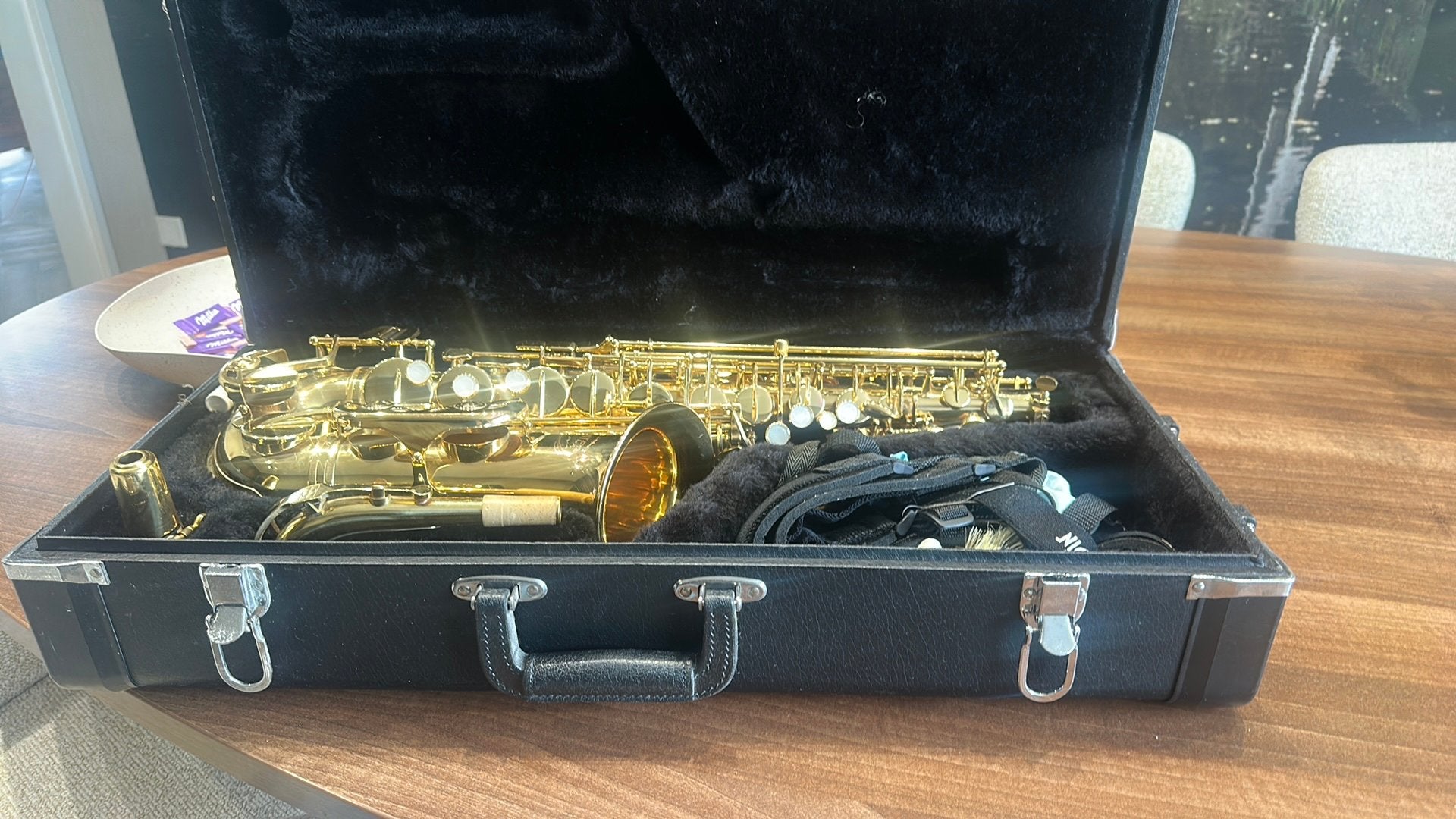 Te koop saxofoon, Muziek en Instrumenten, Blaasinstrumenten | Saxofoons, Ophalen of Verzenden, Zo goed als nieuw, Alt