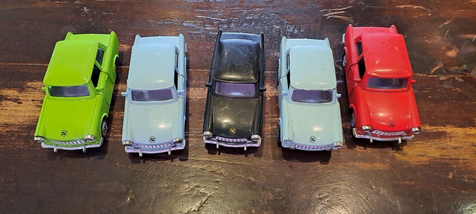 Set van 7 Trabant modelauto's - diverse kleuren, Ophalen of Verzenden