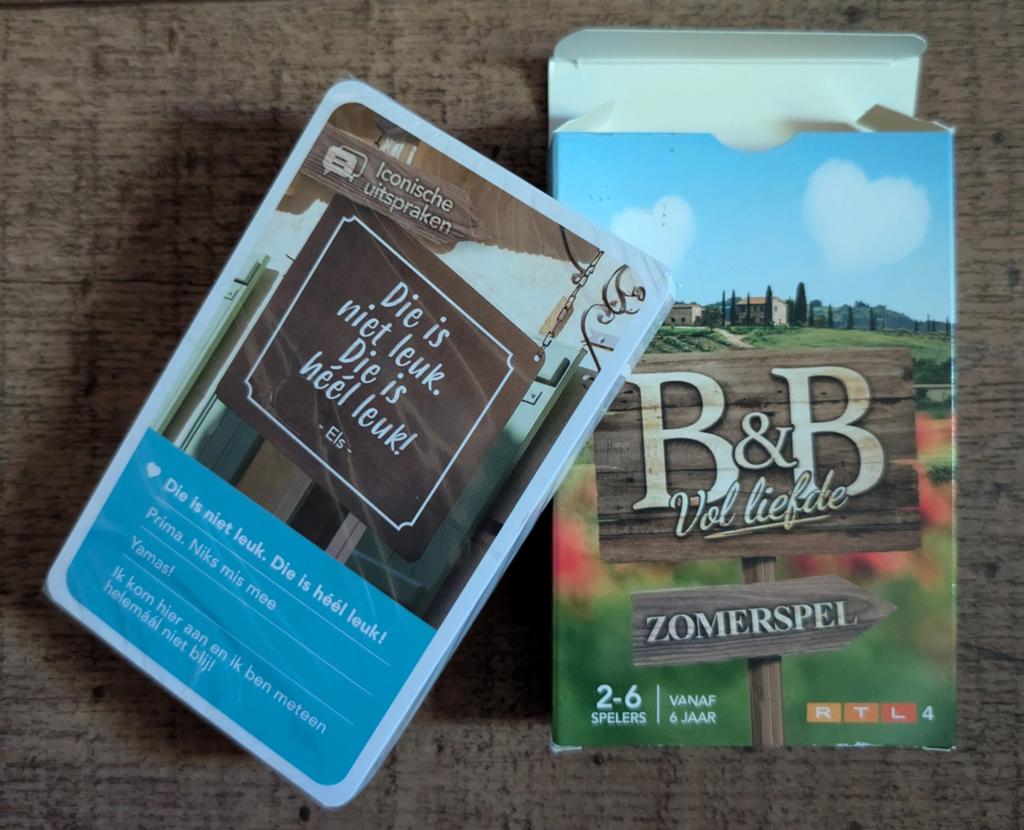 B&B Vol Liefde Zomerspel Kaartspel Kwartet, Hobby en Vrije tijd, Gezelschapsspellen | Kaartspellen, Nieuw, Een of twee spelers