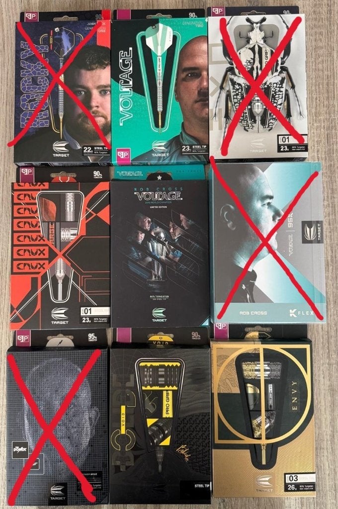 Target Rob Cross Voltage Darts 23g, Ophalen of Verzenden, Zo goed als nieuw, Pijlen
