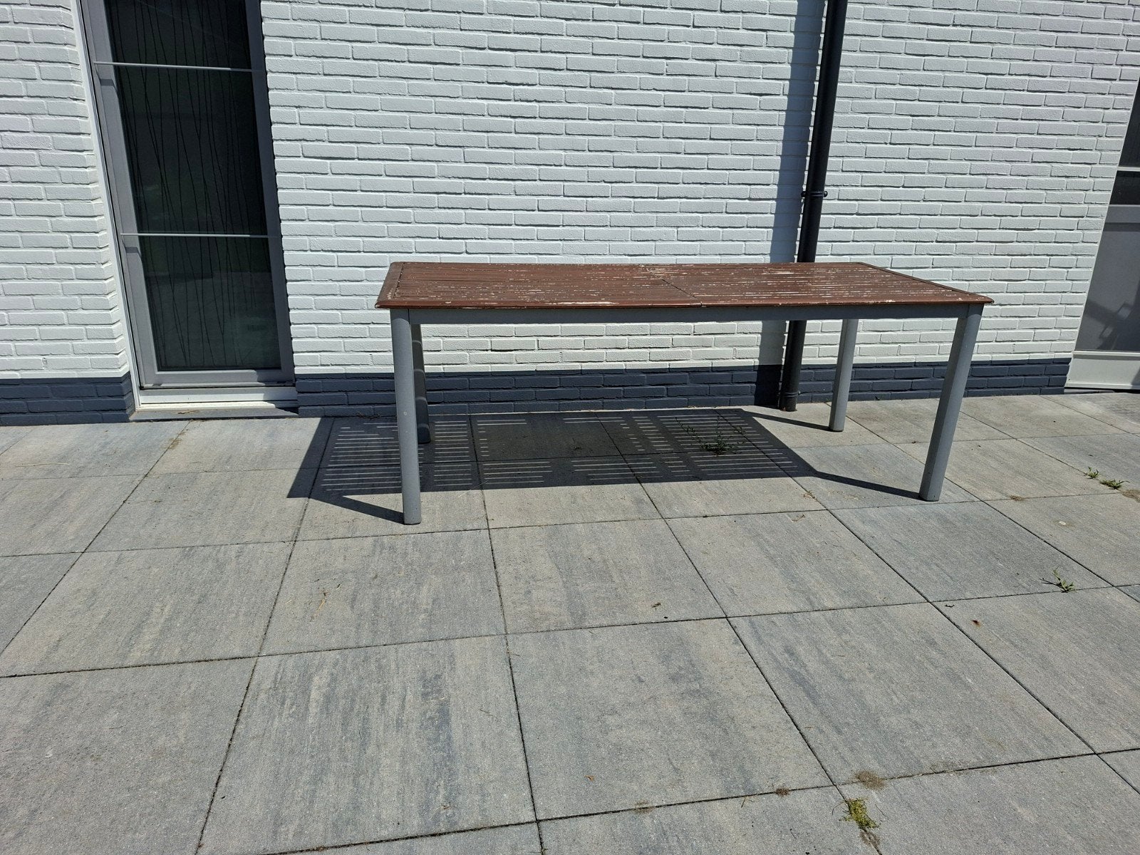 Jutlandia tuintafel hout/aluminium uitschuifbaar 8-12 pers., Ophalen, Gebruikt, Rechthoekig, Aluminium