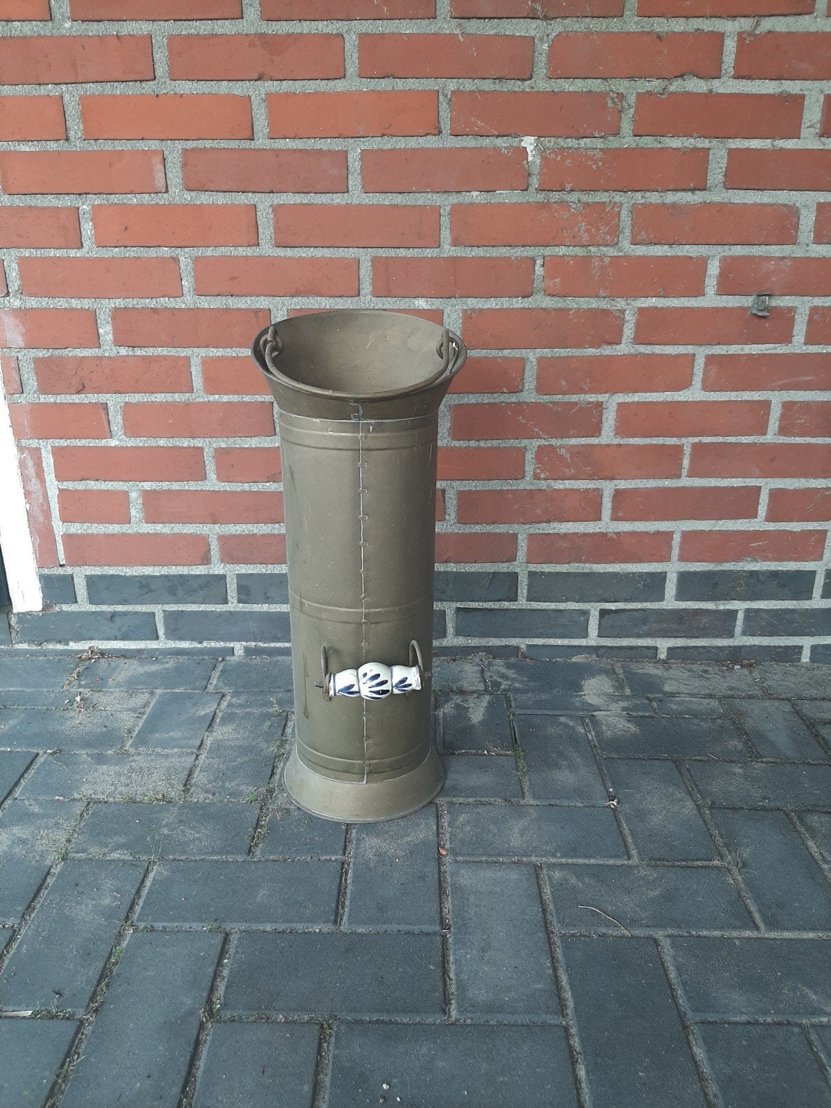 Antieke paraplubak van koper/brons, Ophalen