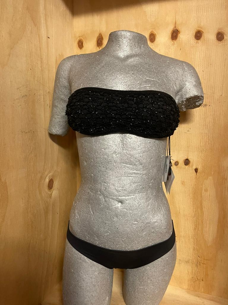 Twinset bandeau strapless bikini 70b slip 36 global, Verzenden, Nieuw, Zwart, Bikini