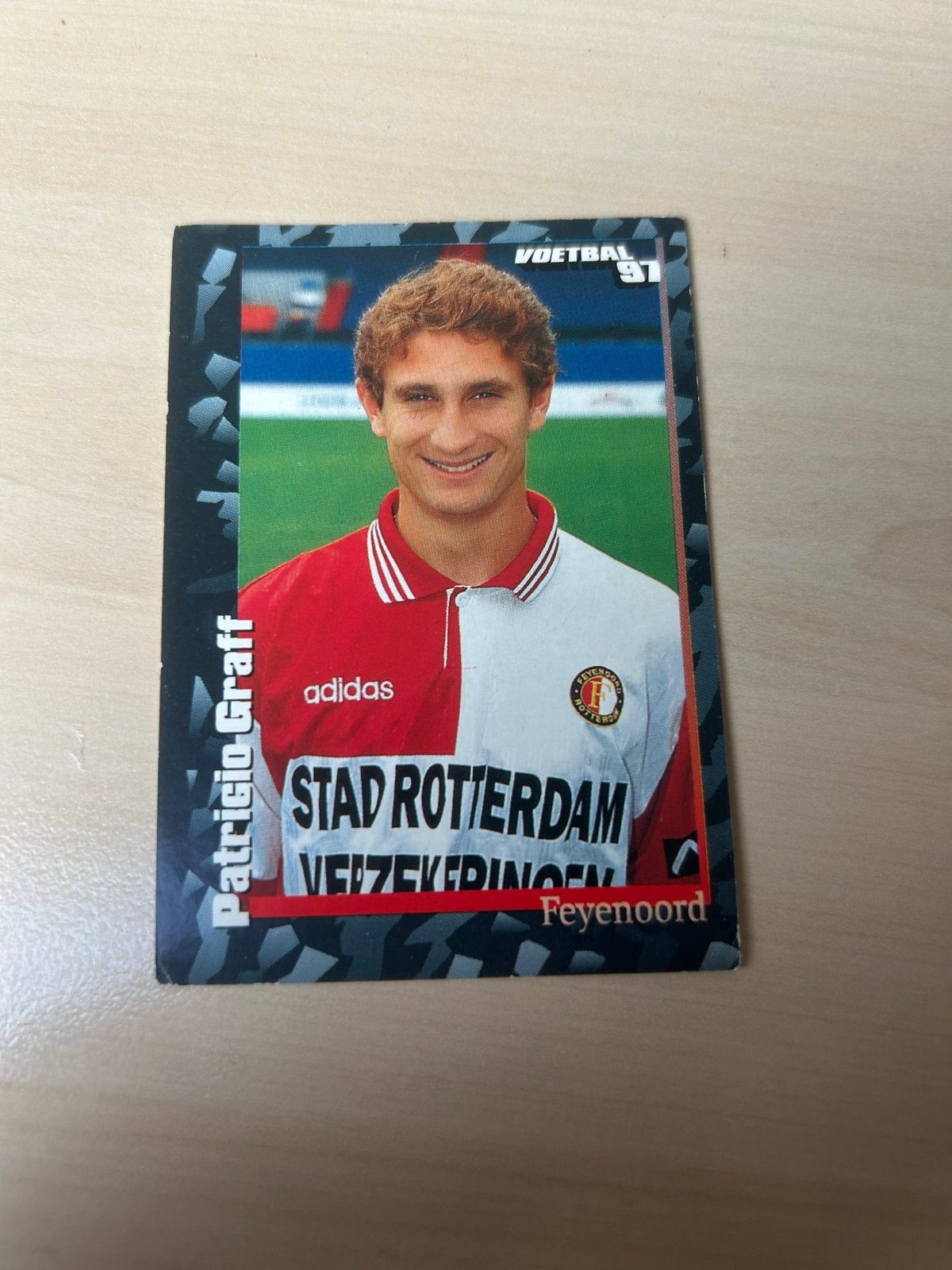 Voetbal 97 Sticker Patrício Graff Feyenoord Panini, Ophalen of Verzenden, Zo goed als nieuw, Sport