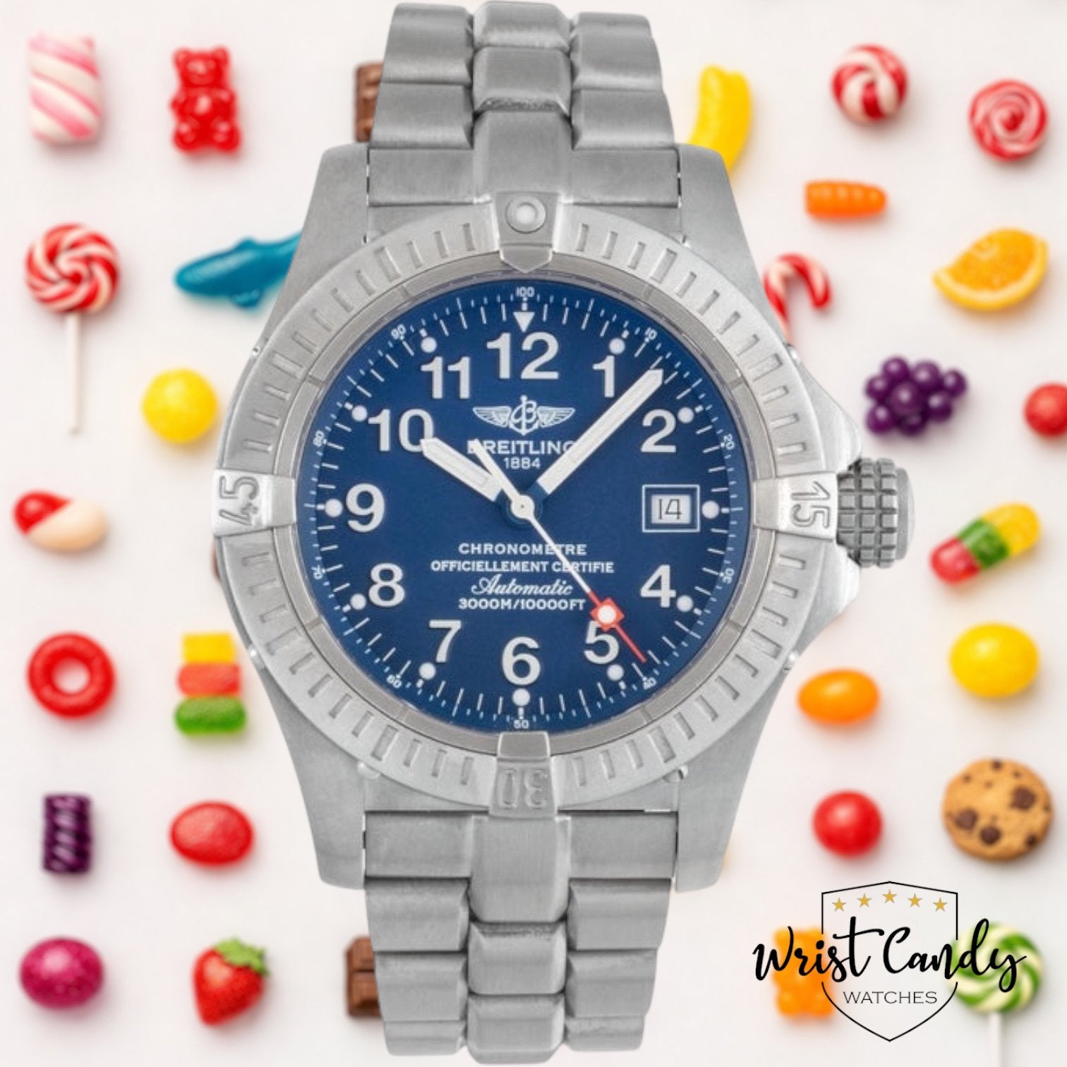 Breitling Avenger Seawolf • 2007 • Breitling service 2024, Info@wristcandy.nl, Overige materialen, Gebruikt, Breitling