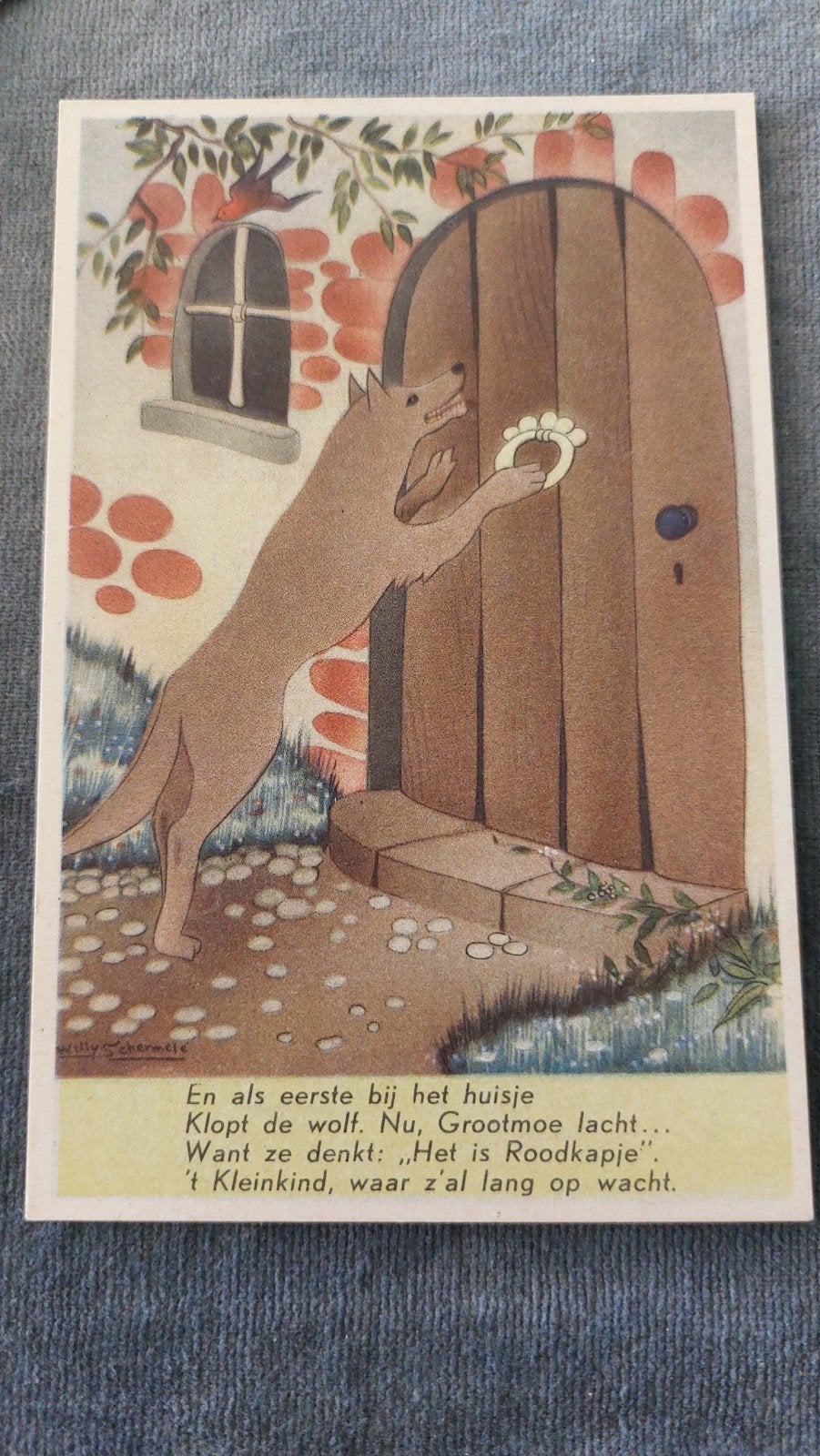 Willy Schermelé's Sprookjes serie "Roodkapje" nr.4  Rijm, Verzenden, 1940 tot 1960, Ongelopen, Overige thema's