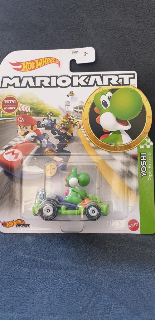 Mariokart "Yoshi, Pipe Frame" Hot Wheels 1:64, Christian@diecastcompany.nl, Auto, Diecast Company, Nieuw