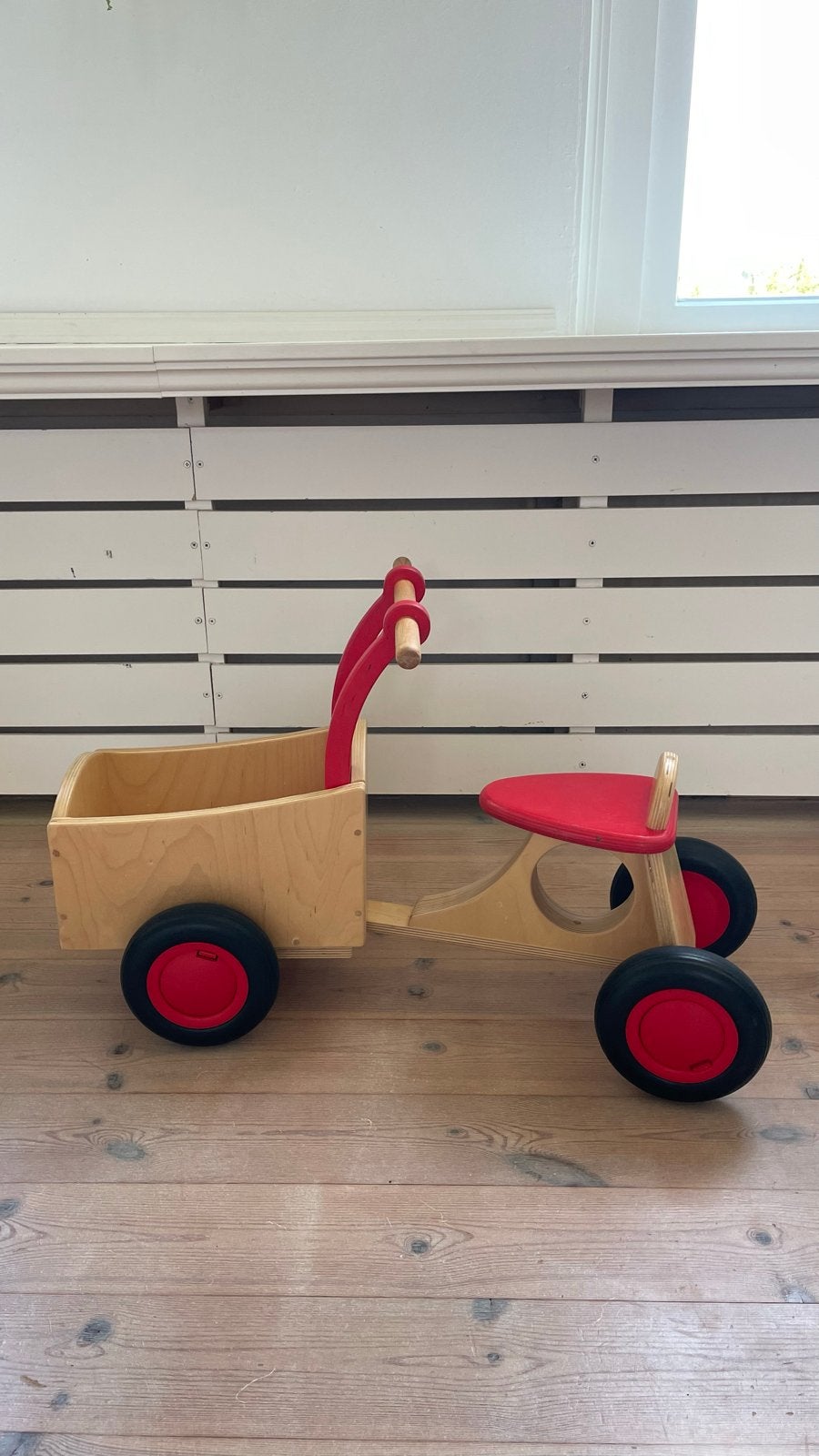 Van Dijk houten loopfiets met bak., Ophalen, Gebruikt, Rij- of Hobbelspeelgoed