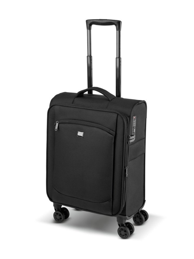 Zwarte gerecyclede softcase koffer met TSA-slot, Ophalen, 40 tot 60 cm, 20 tot 30 cm, Zwart