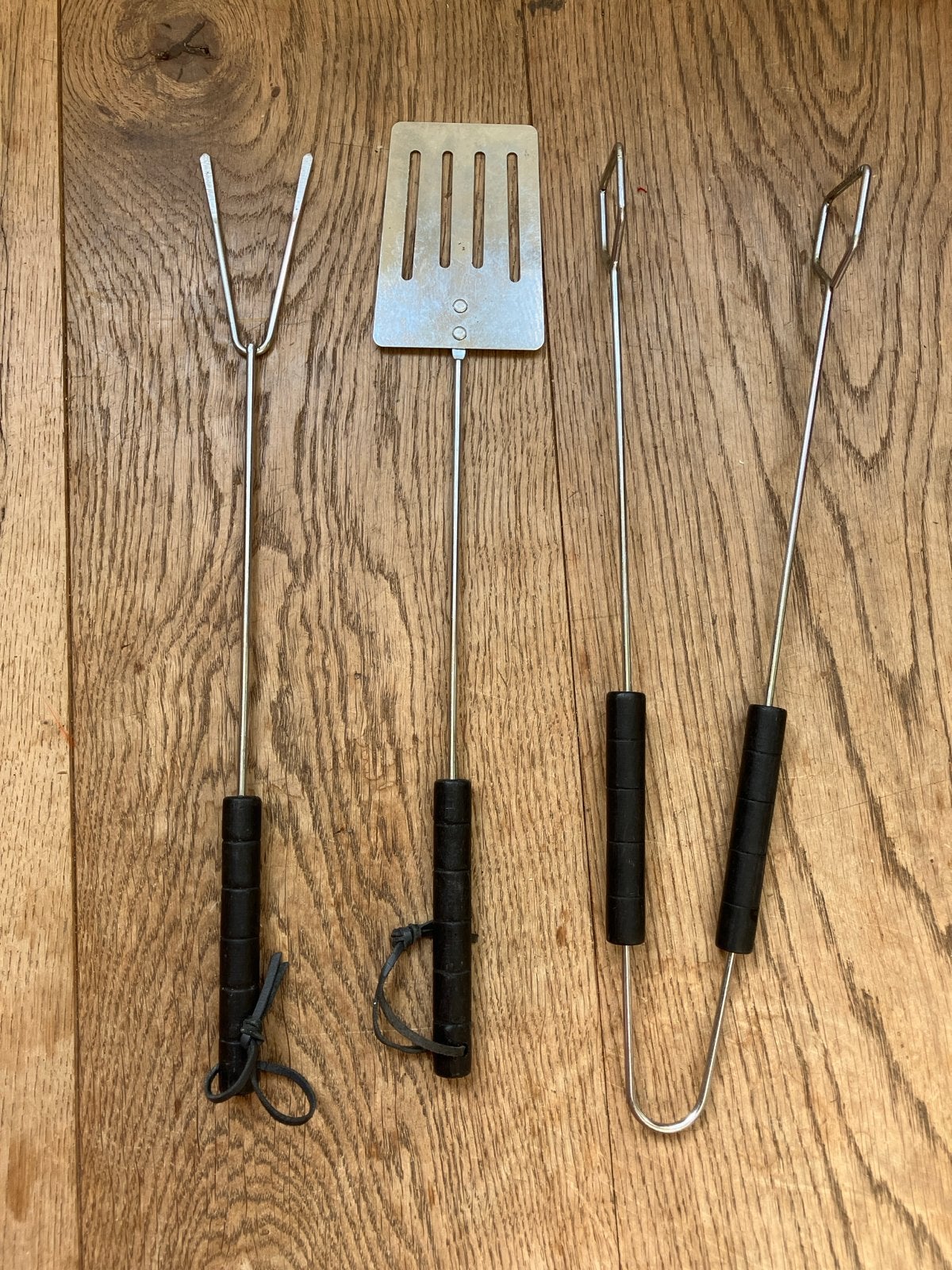 BBQ set - Vork, spatel en tang, Ophalen of Verzenden, Gebruikt