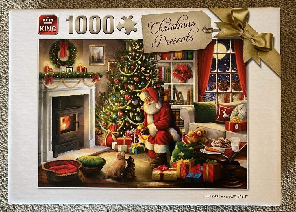 Puzzel  kerst 1000 stukjes, Ophalen of Verzenden, 500 t/m 1500 stukjes, Gebruikt, Legpuzzel