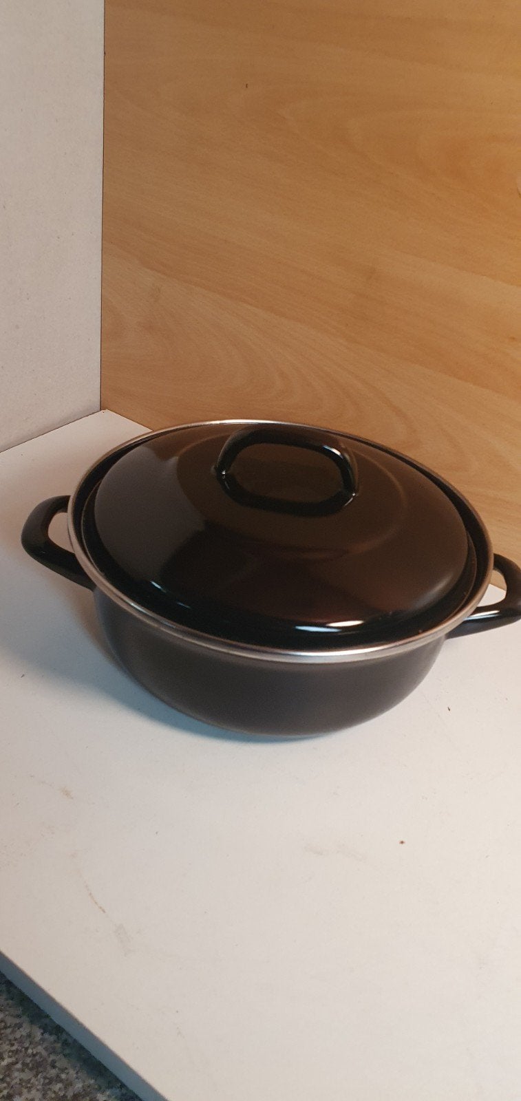 BK Braadpan - Zwart Emaille - Zo goed als nieuw, Braadpan, BK, Ophalen of Verzenden, Zo goed als nieuw