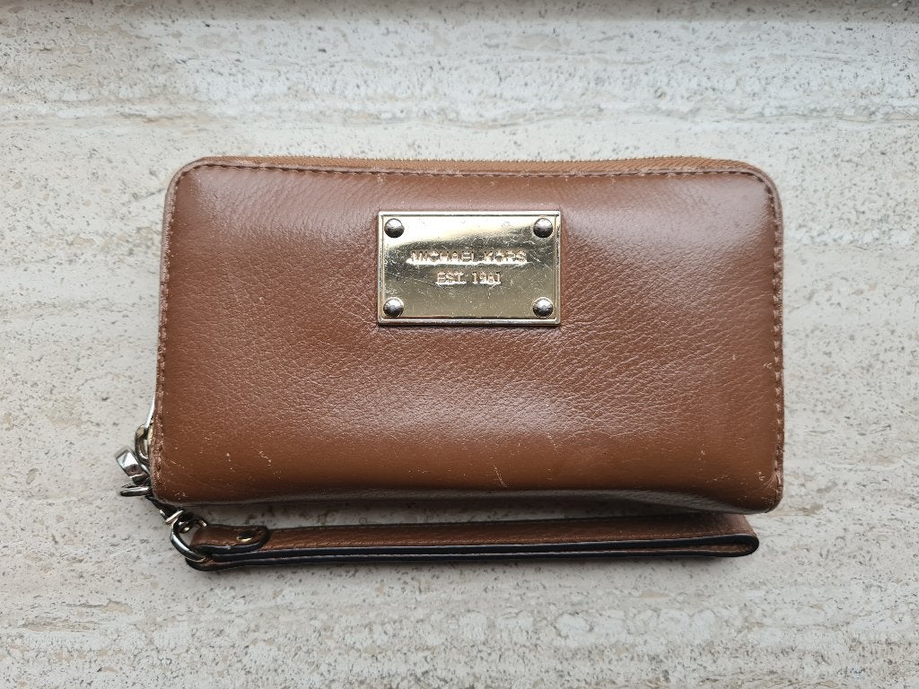 Michael kors portemonnee, Sieraden, Tassen en Uiterlijk, Overige merken, Gebruikt, Bruin, Ophalen of Verzenden