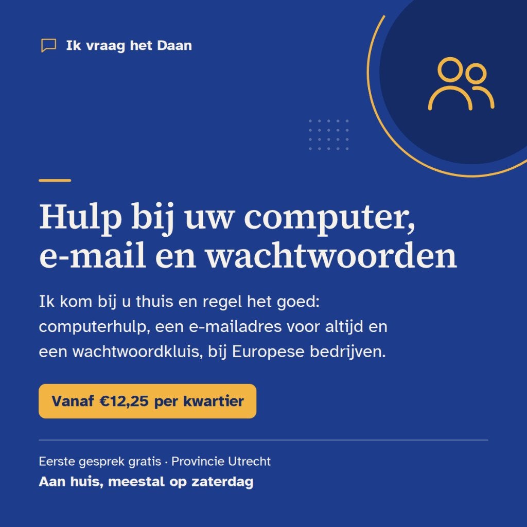 Ik vraag het Daan: computerhulp en digitale zaken aan huis, Ophalen, Nieuw