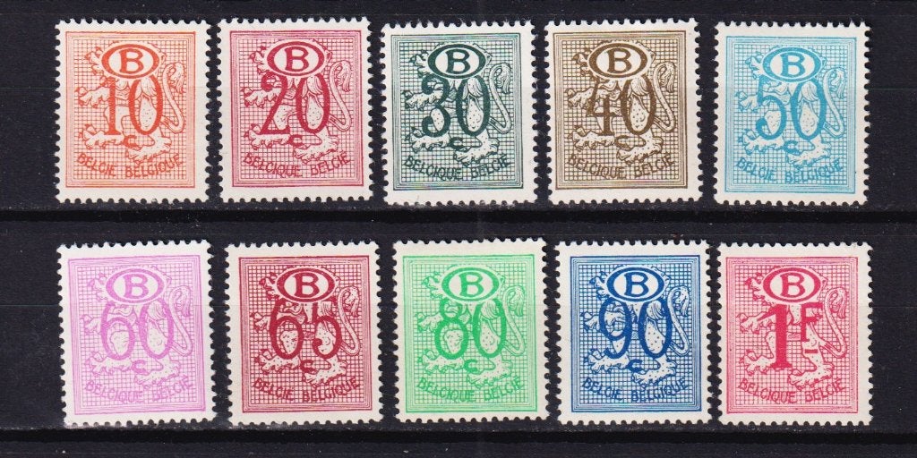 België Dienstzegels 1952 S47-S56, Ophalen, Postfris, Spoor van plakker