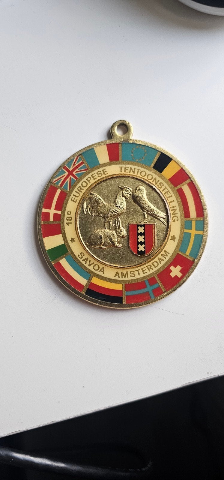 Medaille 18e Europese Kleindierententoonstelling Savoa, Ophalen of Verzenden, Nederland
