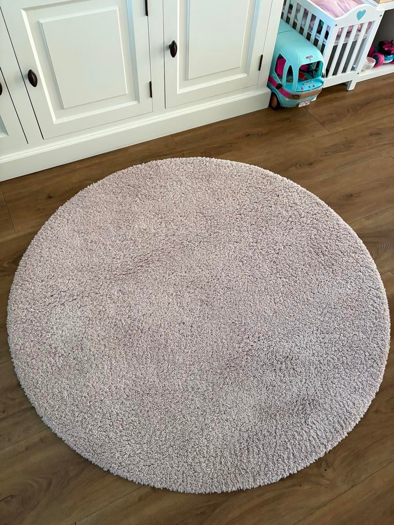 IKEA ÅDUM Vloerkleed - Rond, Roze (130 cm), Ophalen, Rond, Zo goed als nieuw, Overige kleuren
