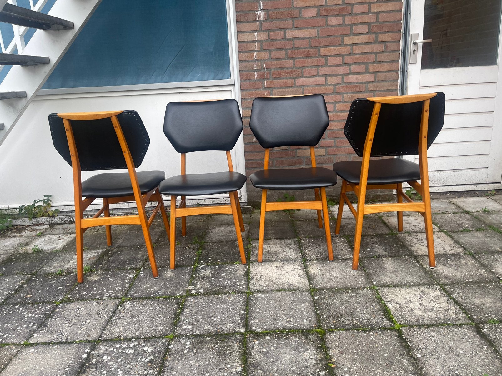 4 Vintage eetkamerstoelen jaren 60s