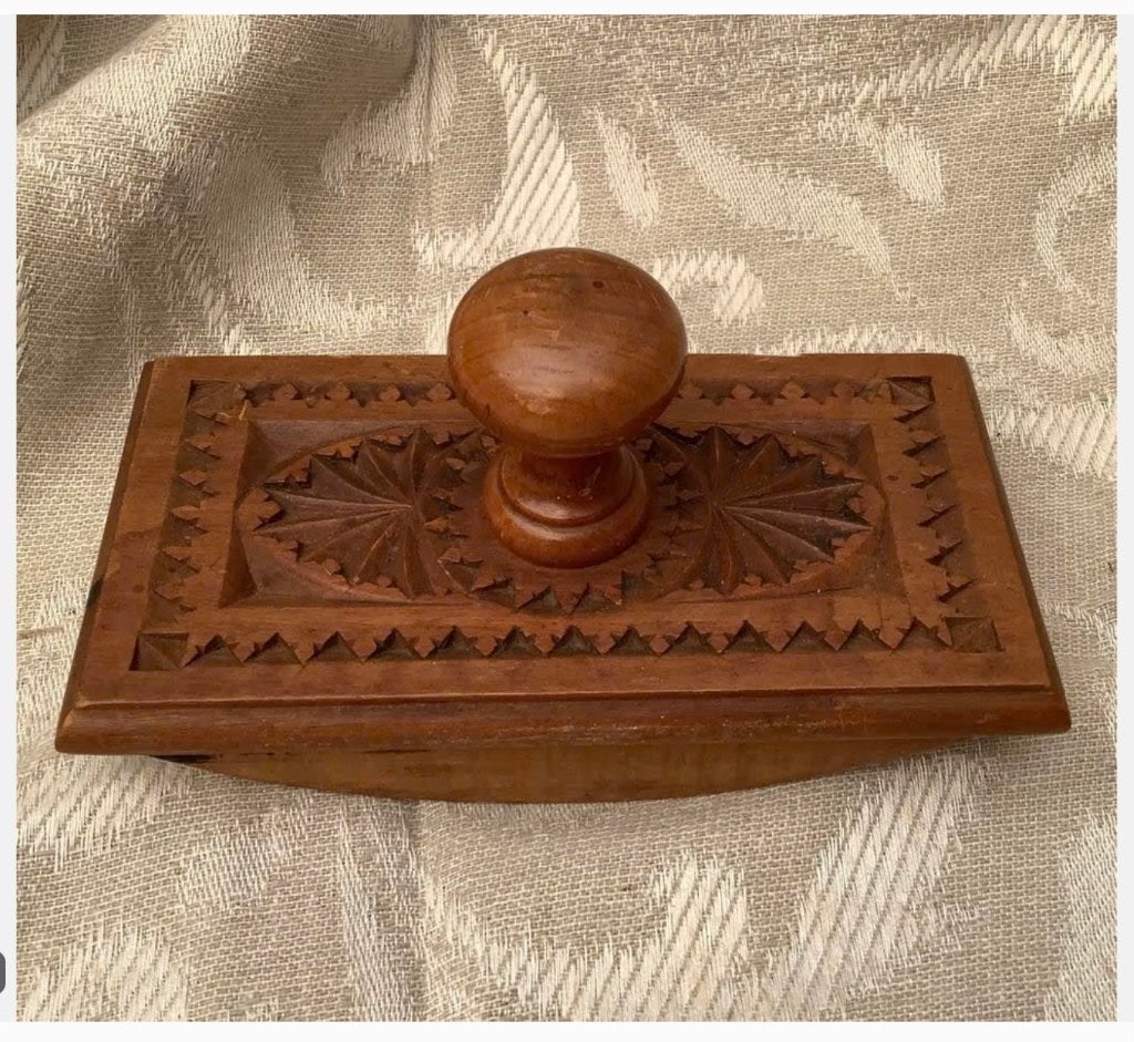Vintage Mooie bewerkte houten inktdroger 13 x 6,5 cm, Ophalen of Verzenden