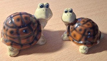 2 schildpadden als peper en zout stelletje., Verzenden, Nieuw, Dier