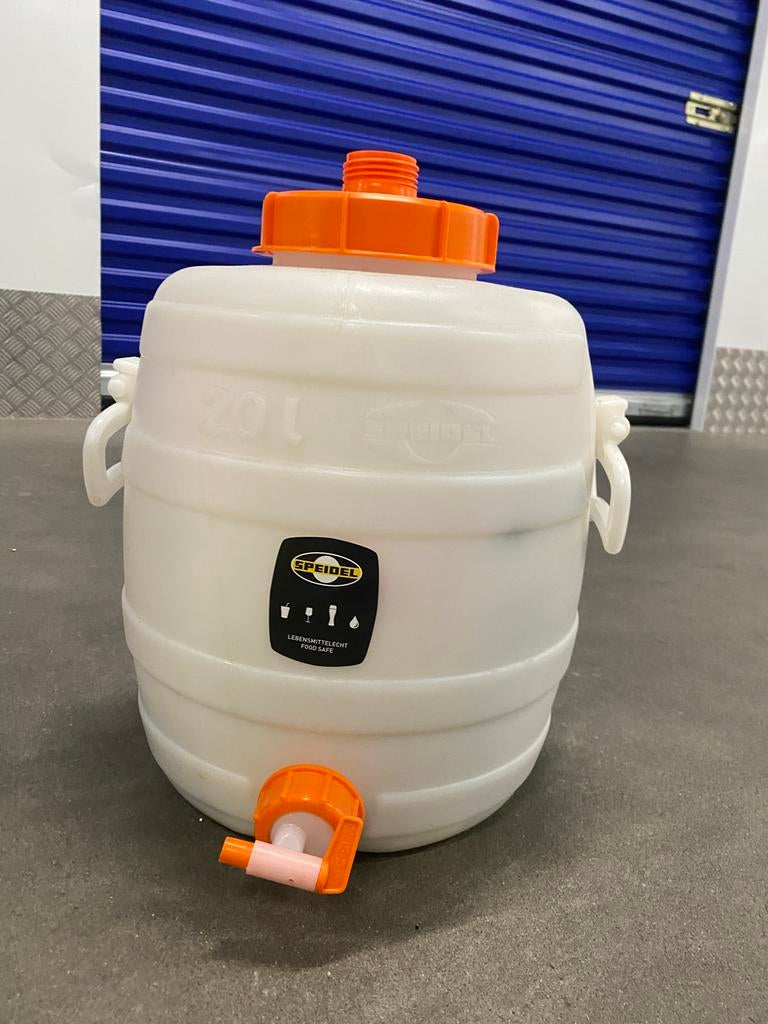 2x Speidel 20L gistingsvat met kraan - food safe - €75, Ophalen of Verzenden, Gebruikt