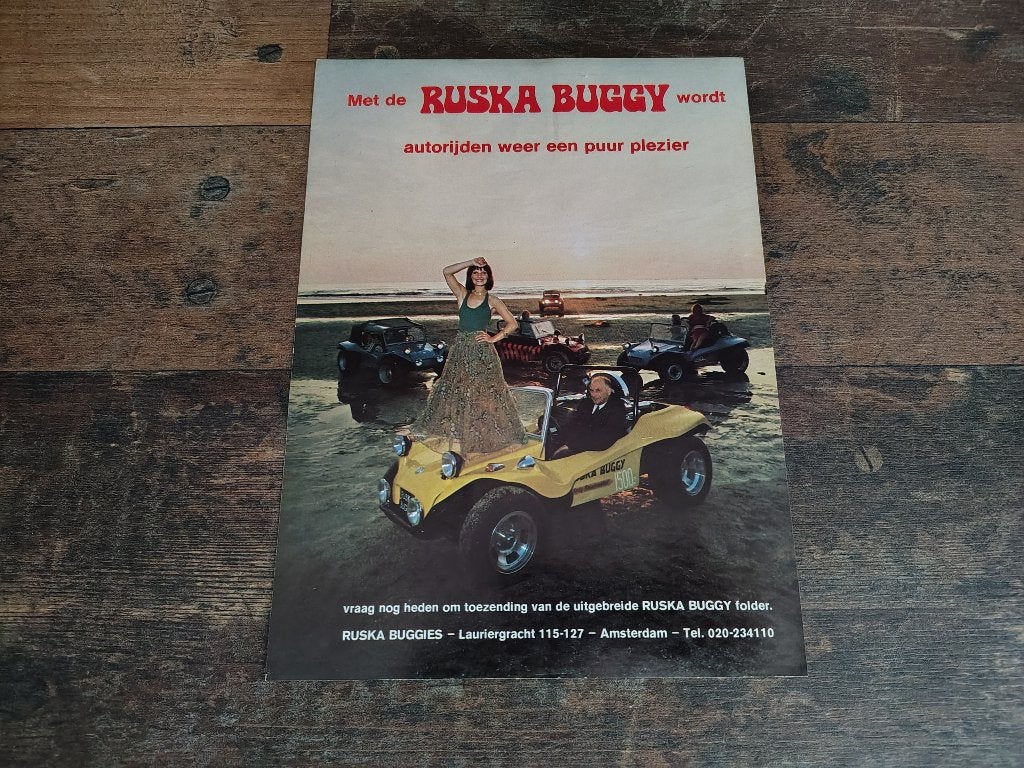 Reclame: Ruska / Buggy (1974) 29 x 21 cm, Verzenden, Gebruikt, Auto's
