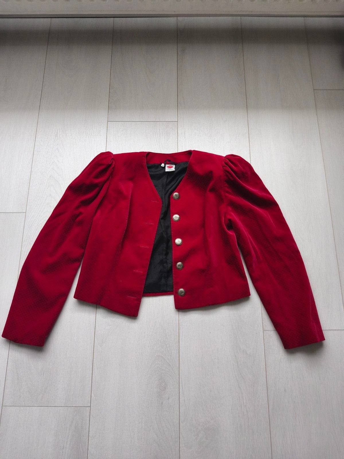 Elegante rode fluwelen blazer, Kleding | Dames, Maat 42/44 (L), Ophalen of Verzenden, Jasje, Gedragen