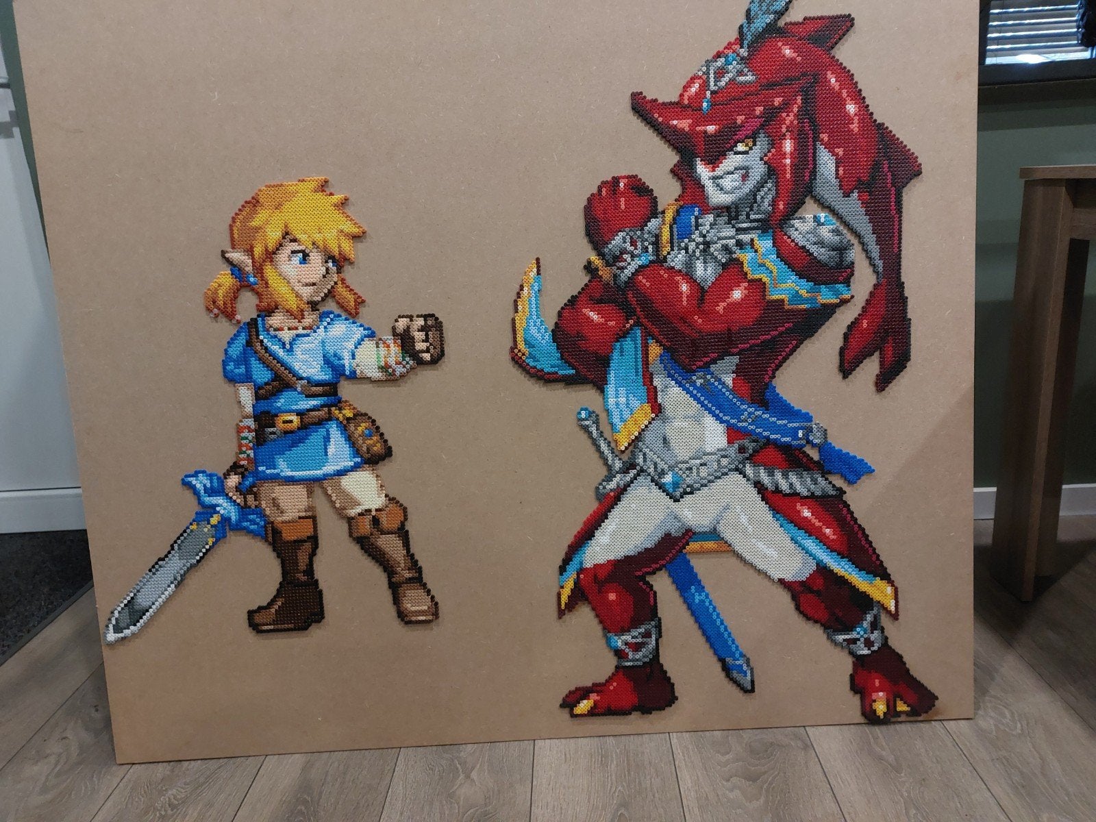 Zelda Breath of the Wild Link en Sidon pixel art, Ophalen, Zo goed als nieuw