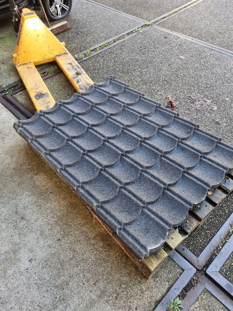 Aquaplan Aqua-pan Gallo dakpannenplaat metaal antraciet 1 m², 10 tot 15 m², Nieuw, Metaal, Grijs