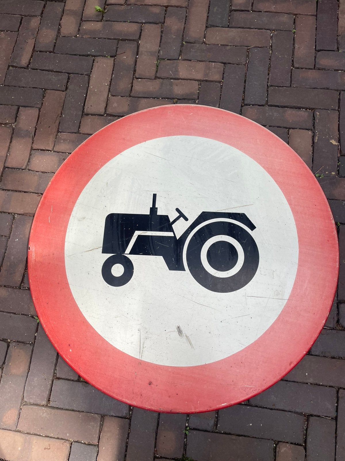 Verkeersbord tractor, Ophalen, Gebruikt