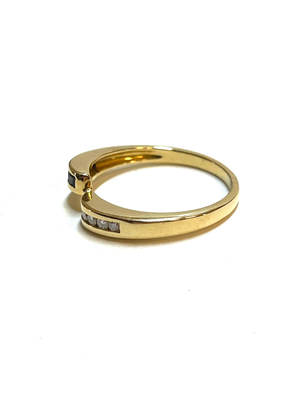 18k gouden ring met saffier en diamant, Sieraden, Tassen en Uiterlijk, Ringen, -, -, Ophalen of Verzenden, Dame