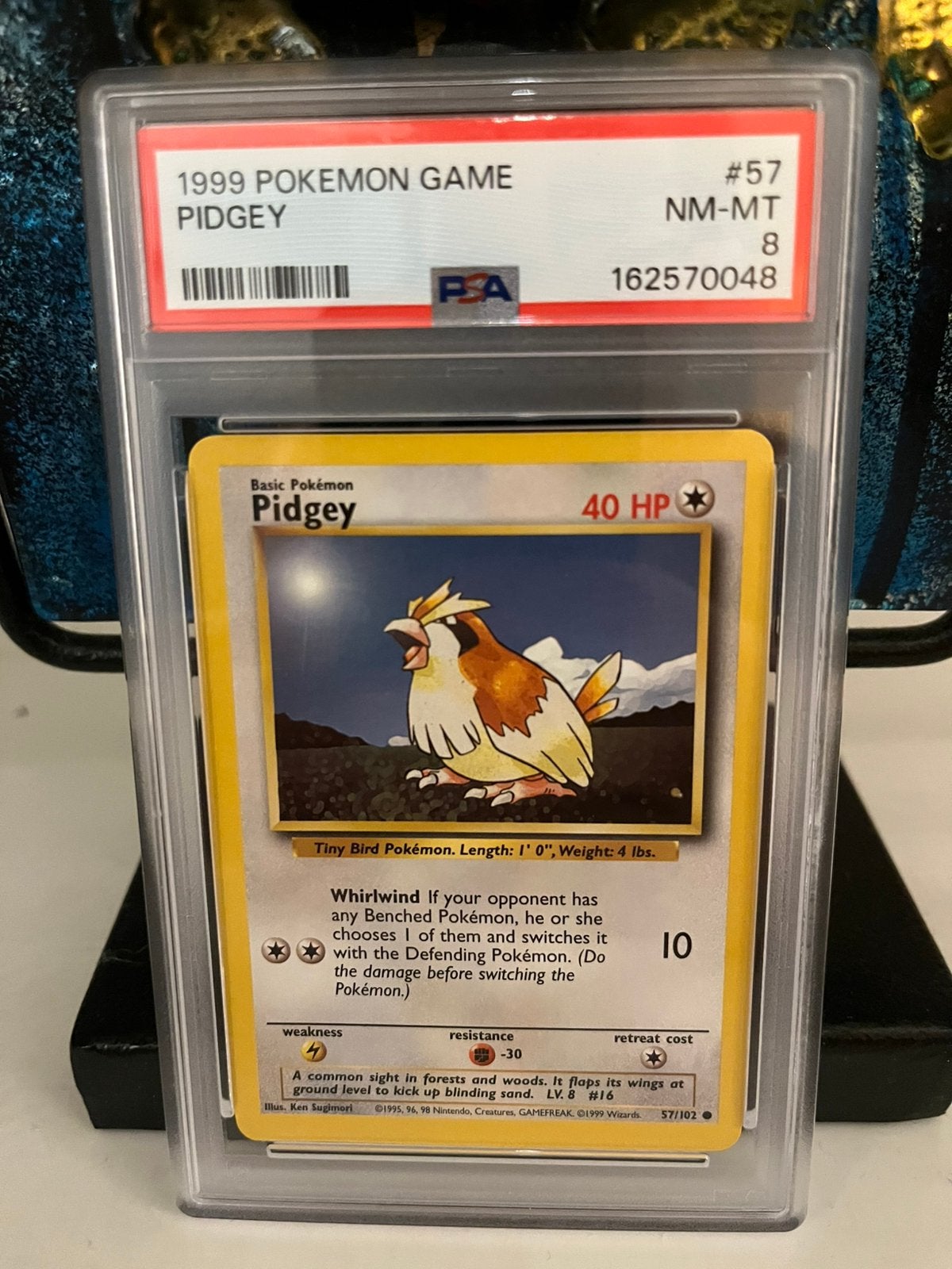 Pidgey PSA 8 | Pokemon Base Set 1999, Ophalen of Verzenden, Zo goed als nieuw, Losse kaart