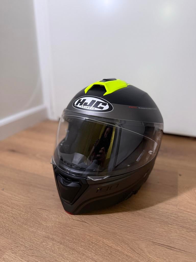 HJC Motorhelm Maat S - Zwart met Gele Details, HJC, Ophalen of Verzenden, Integraalhelm, S