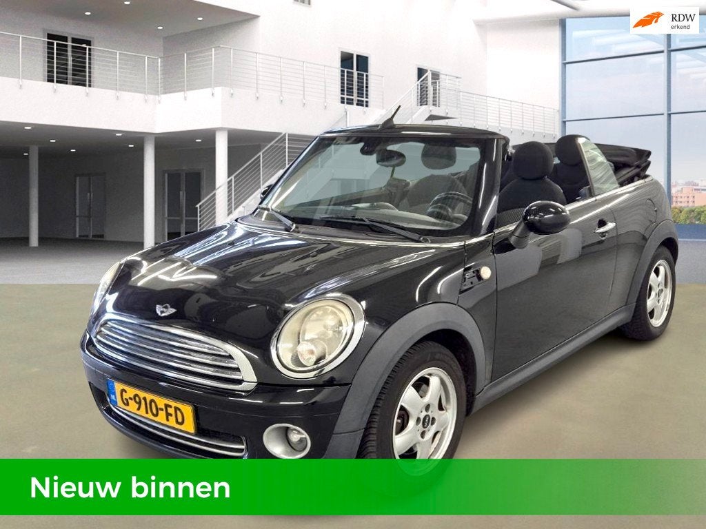 Mini Cabrio 1.6 Airco-Nieuw Model-1e Eigenaar-Leder-Bluetoot, Auto's, Mini, Bedrijf, Te koop, Cabrio, ABS, Adaptive Cruise Control