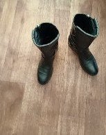 MiMMU leren laarzen , maat 39 , 2x aangehad, Ophalen of Verzenden, Zo goed als nieuw, Zwart, Hoge laarzen