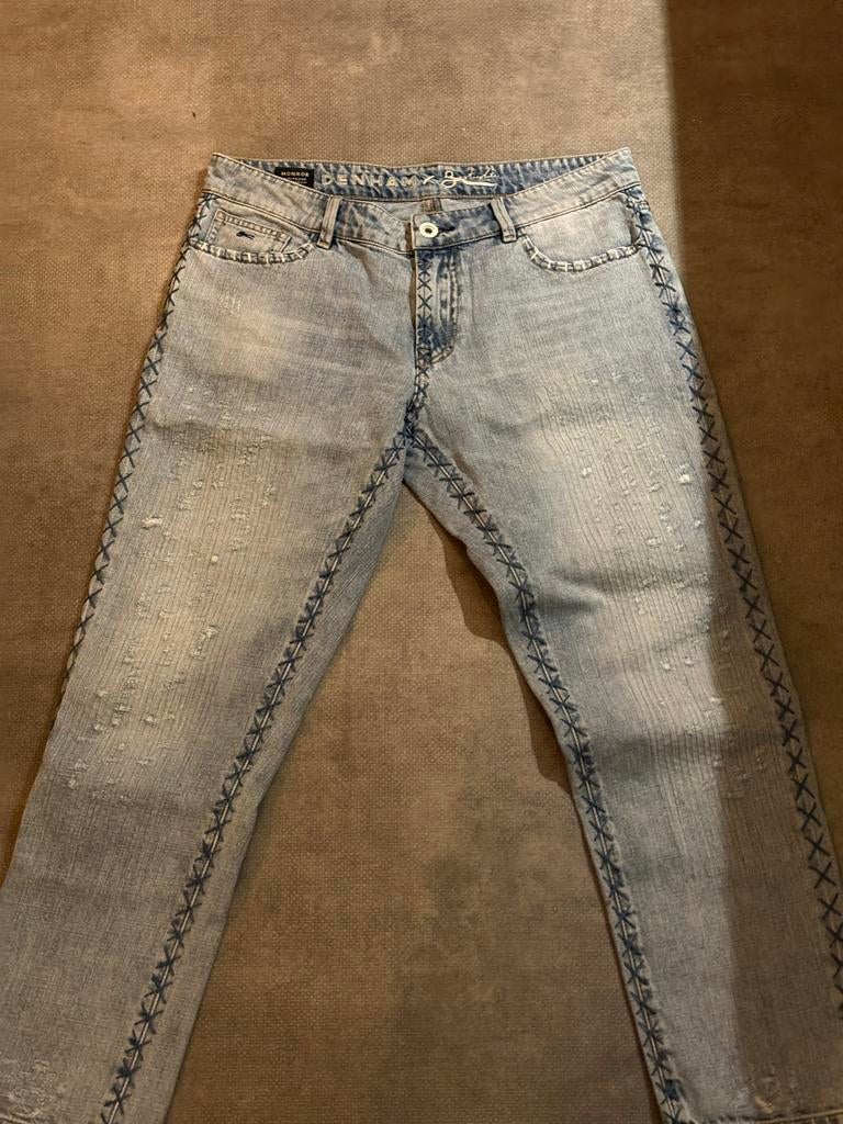 Denham jeans monroe girlfriend tapered fit W28/29, Kleding | Dames, Ophalen of Verzenden, Zo goed als nieuw, Blauw, W28 - W29 (confectie 36)