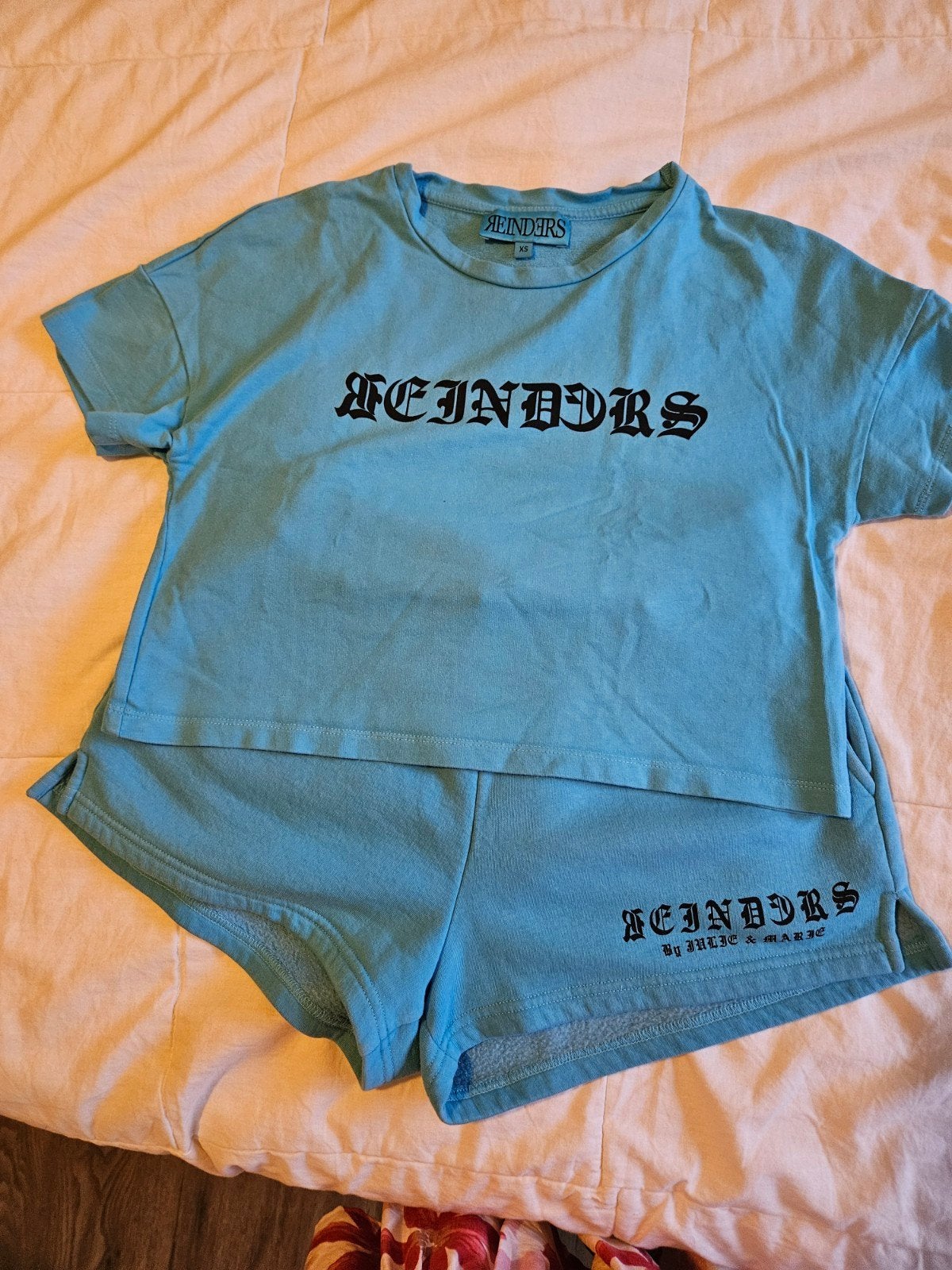Reinders By Julie & Marie setje XS, Kleding | Dames, Jumpsuits, Zo goed als nieuw, Maat 34 (XS) of kleiner, Blauw, Ophalen of Verzenden