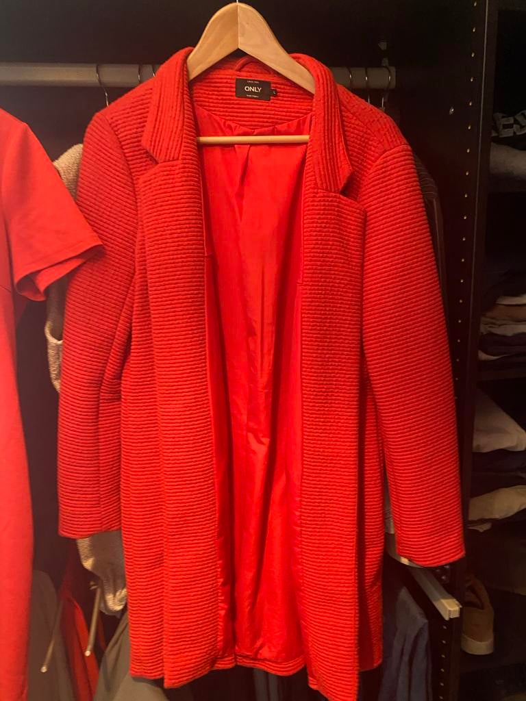 ONLY tussenjas rood L, Kleding | Dames, Jassen | Zomer, Zo goed als nieuw, Maat 42/44 (L), Rood, Ophalen of Verzenden