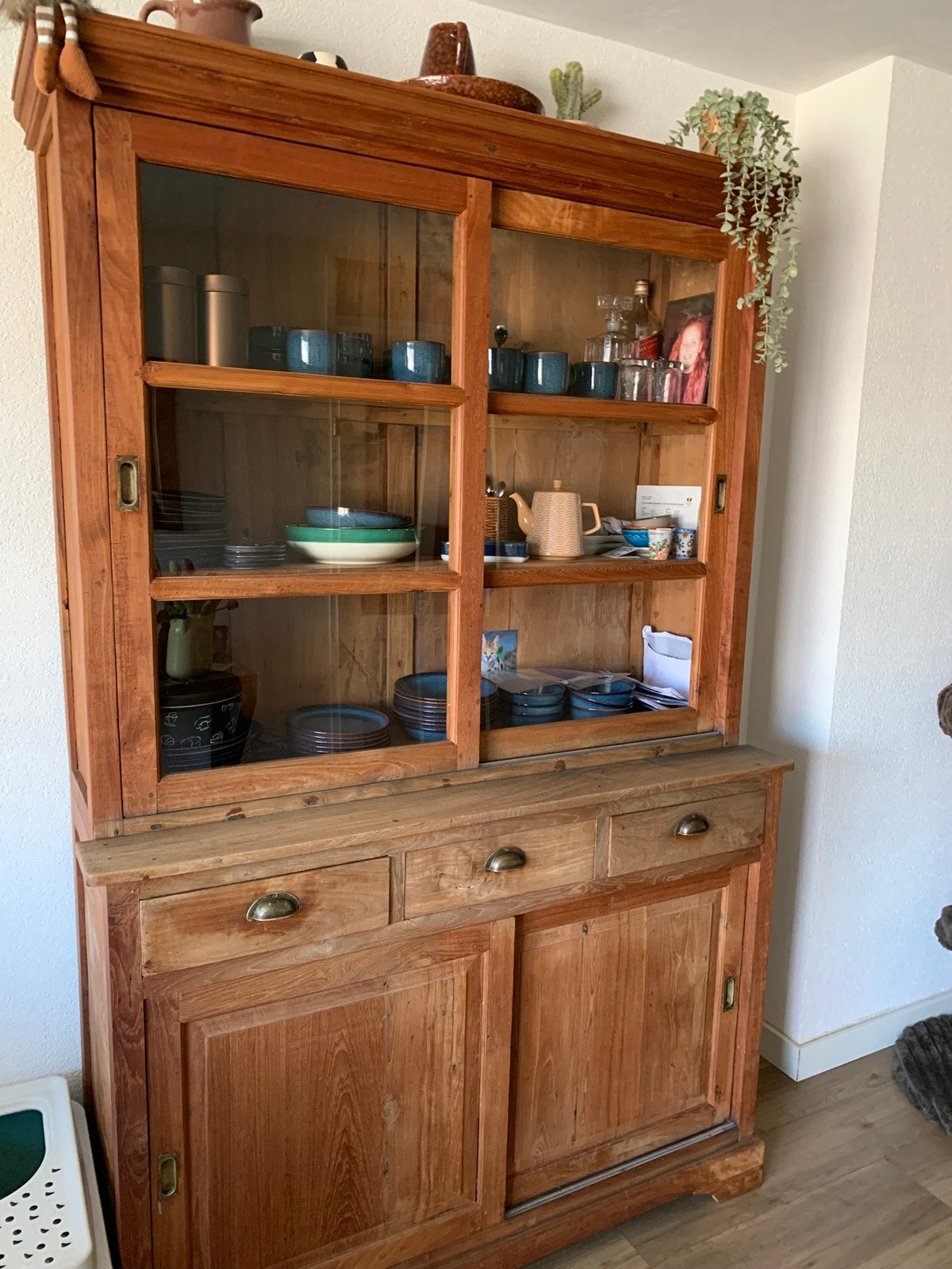 Vintage teakhouten Buffetkast OPHALEN MET HEFTRUCK/VERREIKER, Huis en Inrichting, Ophalen, Gebruikt, 200 cm of meer, Teakhout