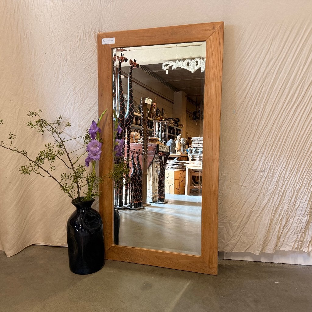 facet geslepen spiegel teak lijst 150 x 80 cm Gratis bezorgd, Huis en Inrichting, TTM Wonen, Meubels – (Perzische) Tapijten en Woonaccessoires