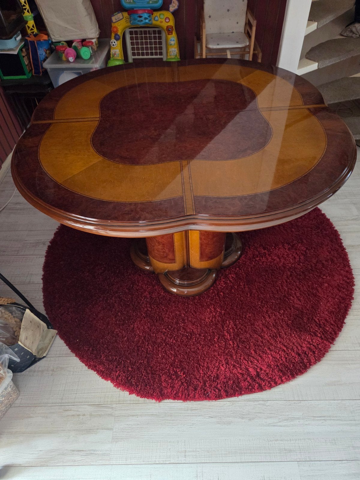 Prachtige noten wortelnoten klassieke eettafel uitschuifbaar, Ophalen, 200 cm of meer, 50 tot 100 cm, Zo goed als nieuw