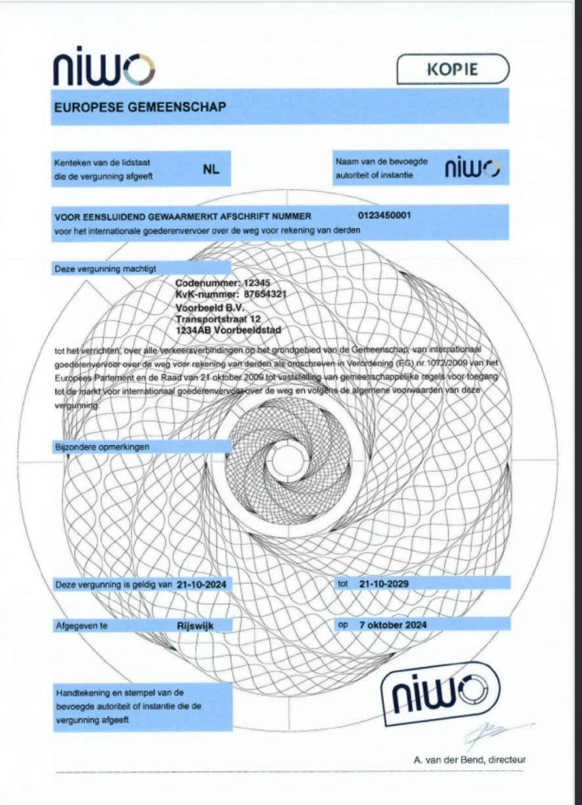 ✅✅✅ Niwo euro transport vergunning Limburg ✅✅✅, Overige vormen