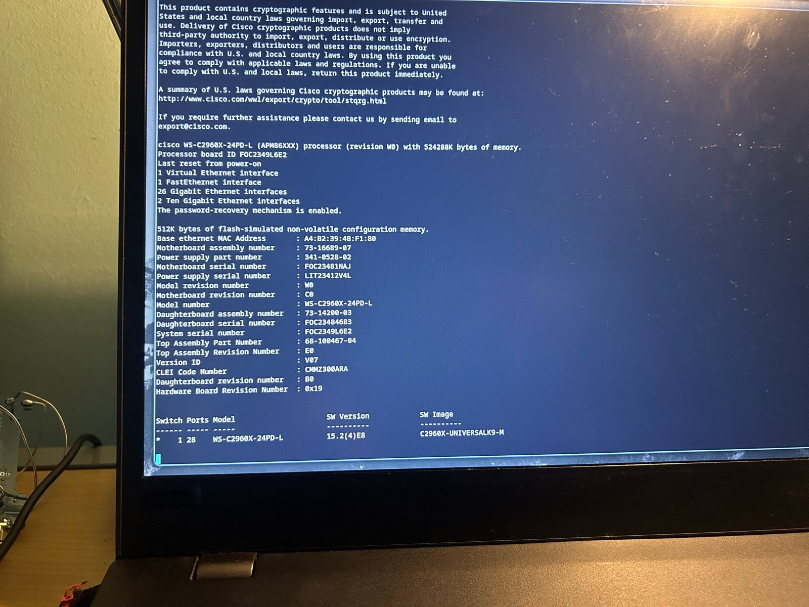 Cisco Catalyst 2960X-24PD-L Series Switches 3x werkend, Ophalen of Verzenden, Gebruikt