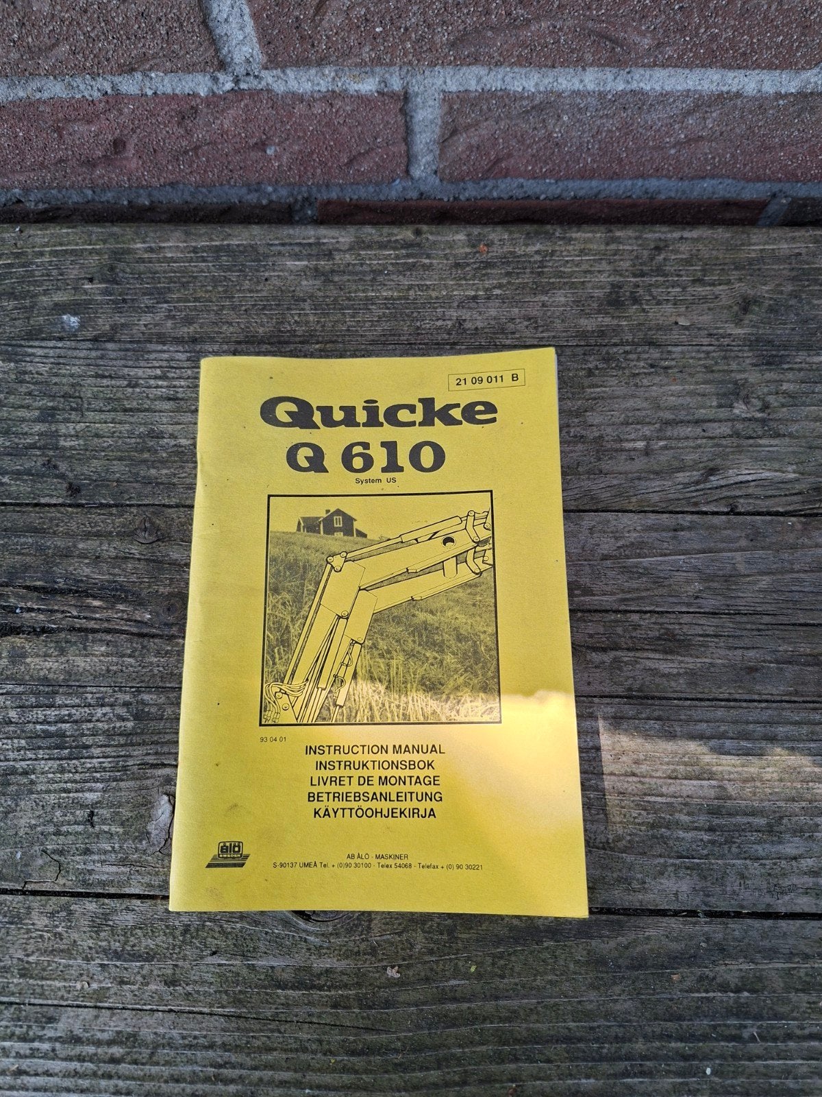 Quicke Q 610 Loader Handleiding - Montage & Onderhoud, Boeken, Ophalen of Verzenden, Gelezen, Werktuigbouwkunde, AB Ålö Maskiner