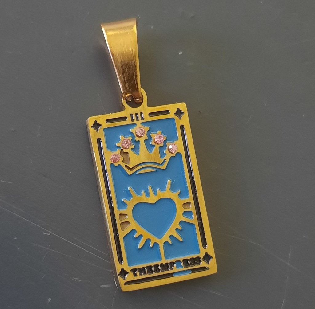 Bedel hartje kroon hanger empress kroontje diamant tag rvs, Overige merken, Overige materialen, Verzenden, Nieuw