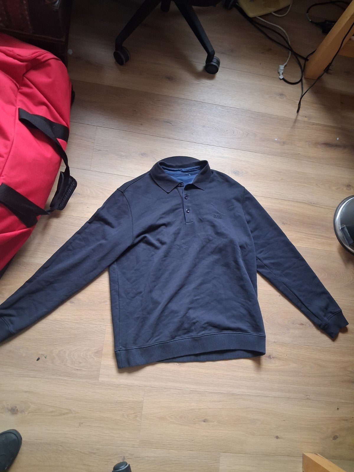 Hugo Boss Zwarte Polo Trui XXL - Uitstekende Staat, Zwart, Overige maten, Ophalen of Verzenden, Zo goed als nieuw