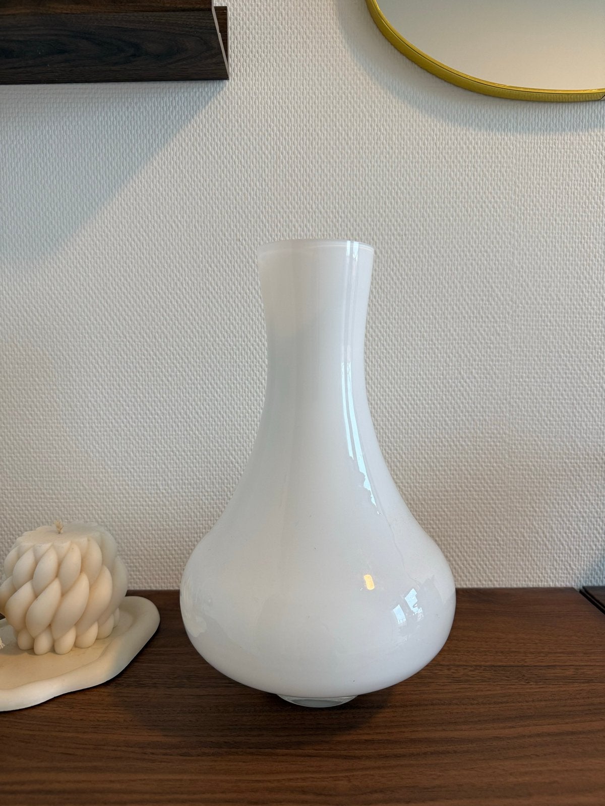 Witte glazen vaas - Elegant en tijdloos design, Ophalen of Verzenden