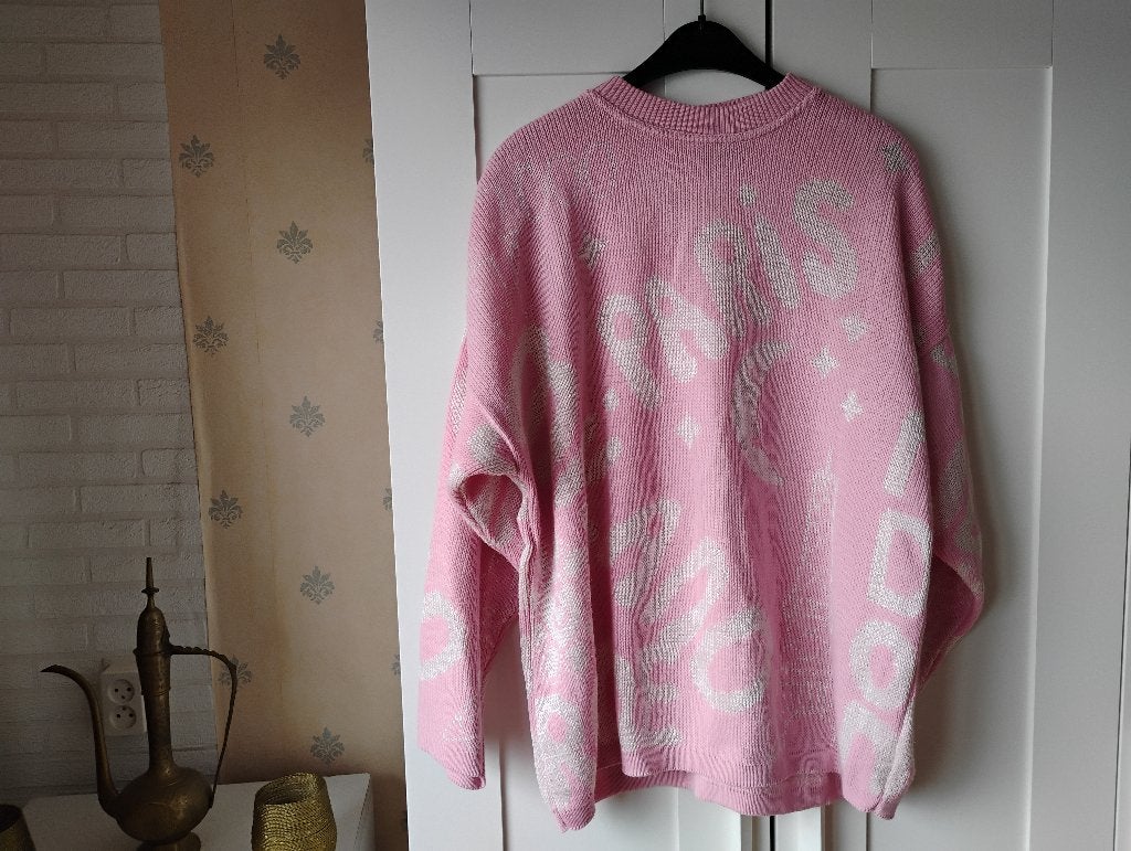 Trui roze met in het wit Paris Milano erop maat 40/42, Kleding | Dames, Ophalen of Verzenden, Zo goed als nieuw, Maat 38/40 (M)