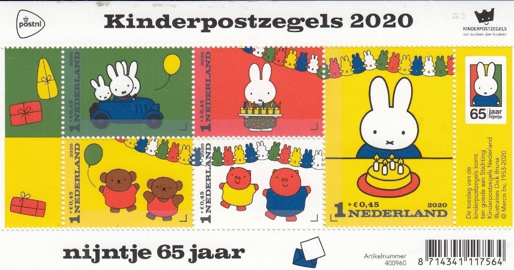 Nederland 10.35.7- 2020- Kinderpostzegels- Nijntje 65 Jaar P, Verzenden, Na 1940, Postfris